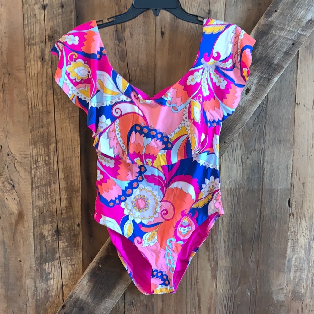 NWT Trina Turk Sevilla Off Shoulder Swimsuit Sizes 6, 8, 10, 12